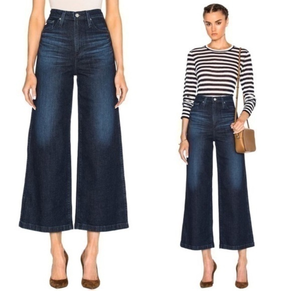 AG The Yvette High Rise Waist Crop Wide Leg Jeans NWT